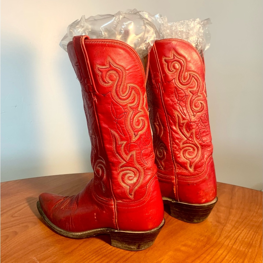 Lucchese 1883 Red Goat Skin Cowboy Boots Women’s Size 6